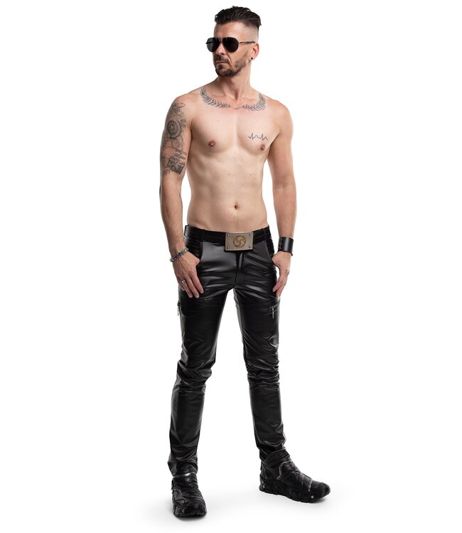 Masculine Wetlook Fetish Trousers with Zippers | BDSM Fashion