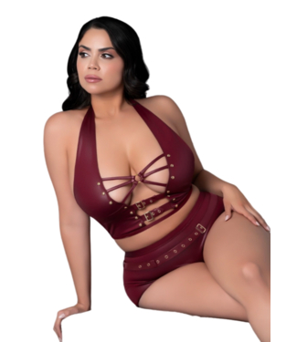 Lust Lust Thalia Faux Leather Lingerie Set | BDSM Fashion Lust Lust Thalia Faux Leather Lingerie Set | BDSM Fashion