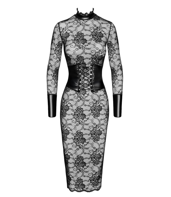 Noirelle Lace Corset Midi Fetish Dress | BDSM Fashion
