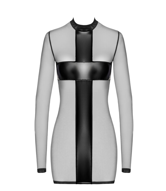 Crossfire Mesh & Wetlook Mini Fetish Dress | BDSM Fashion