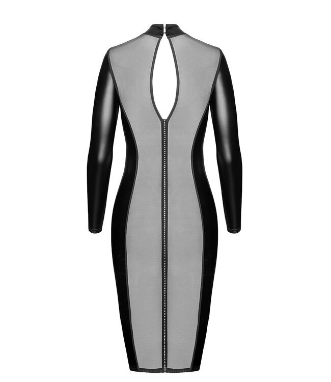 Luxuria Crystal Back Sheer Fetish Midi Dress