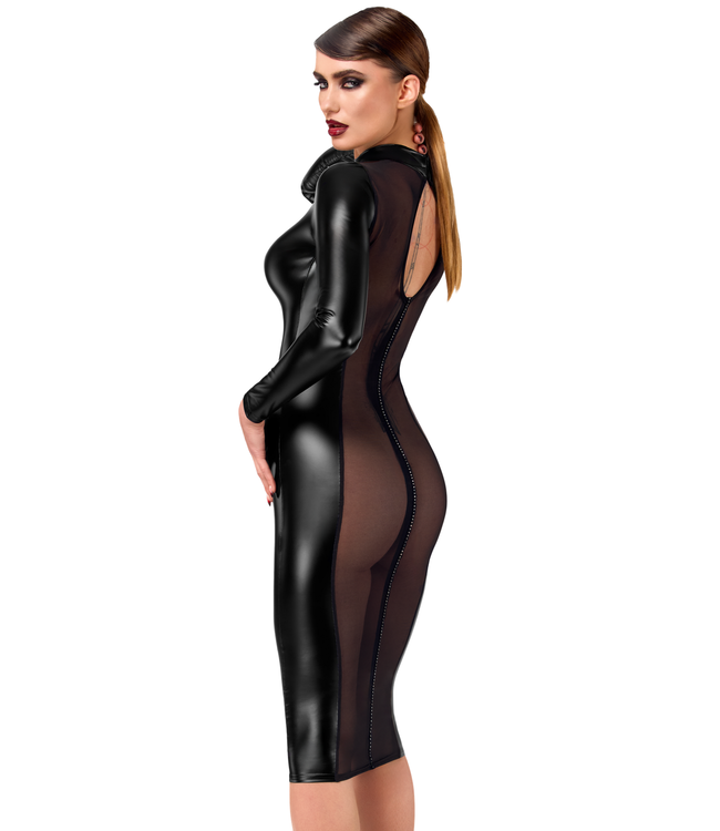 Luxuria Crystal Back Sheer Fetish Midi Dress