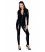 Noir Handmade Long Button-Up Shiny PVC Catsuit