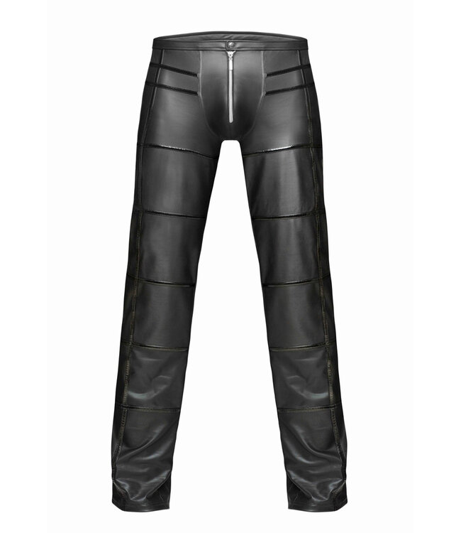 Wetlook Black Pants with Shiny Accents