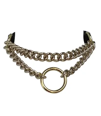The model traitor Chain O Choker | Gold BDSM Martingale Collar