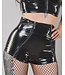 Black Vinyl High Waisted Shorts