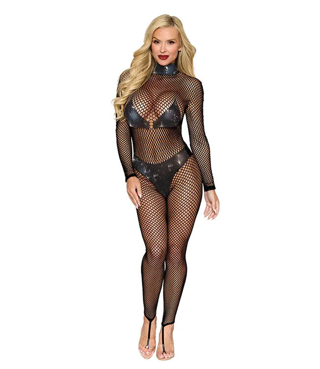 High Neck Fishnet Bodystocking