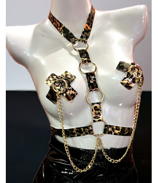 Kulla Rave Chest Harness with Cross Pasties