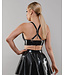 Zipper Back Black Vinyl Crop Top