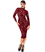 Kink Royal Burgundy Sheer Midi Dress | Fetish Fashion