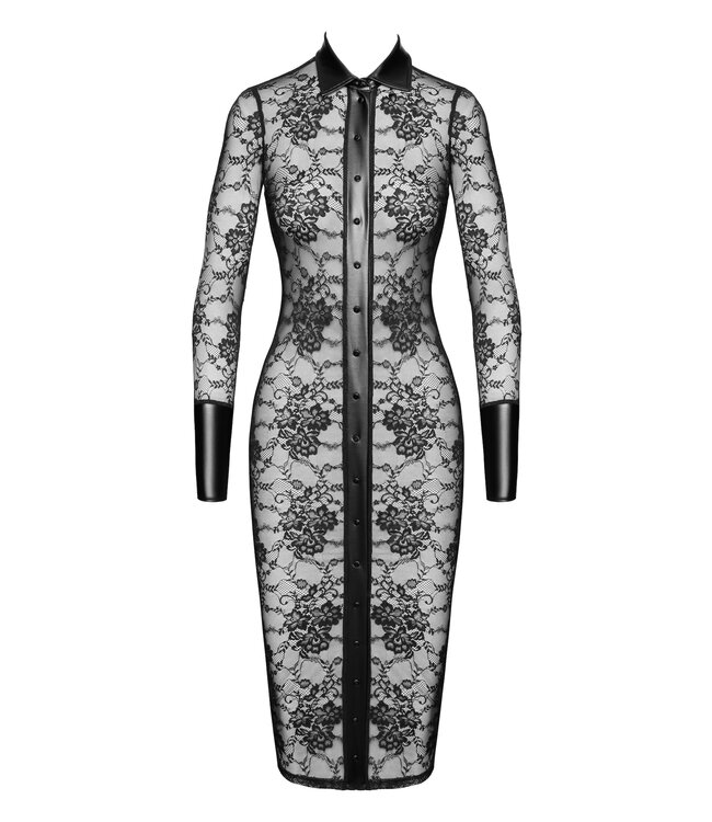 Noirelle Lace Button-up Midi Dress | Fetish Fashion