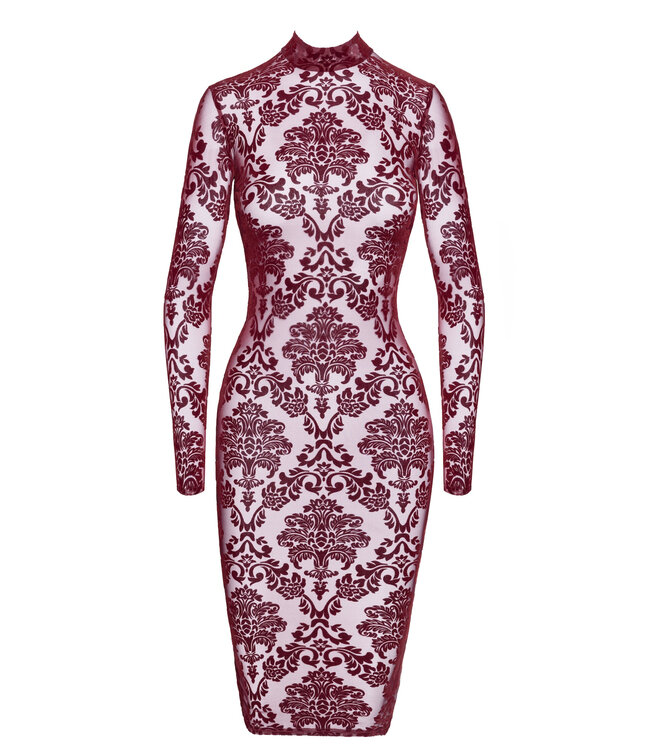 Kink Royal Burgundy Sheer Midi Dress | Fetish Fashion