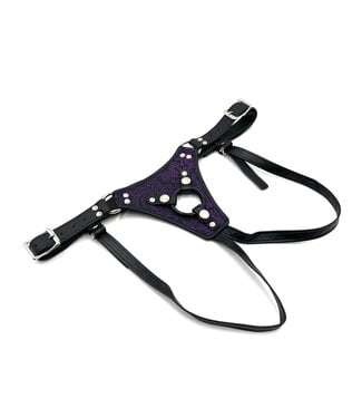 KOOKIE INT'L Brocade Leather Strap On Dildo Harness