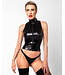 Noir Handmade Glam wetlook top with vinyl corset