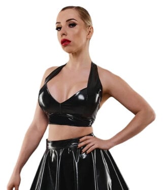 demoniq Sweetheart Vinyl Crop Top