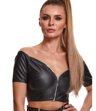 demoniq Dropped Shoulders Crop Top