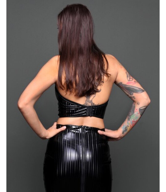 Pinstripe PVC halter neck top