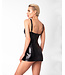 Noir Handmade Starlet wetlook mini dress with ring belt