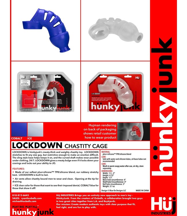 OxBalls Lockdown |  Silicone Chastity Cage