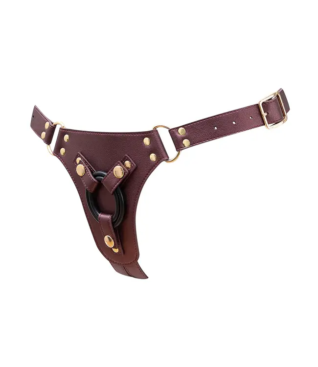 Strap-On-Me  | Leatherette Aubergine  Strapon Harness