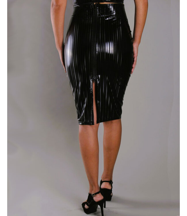 Pinstripe PVC skirt