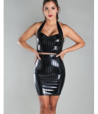 Peter Domenie Pinstripe PVC skirt