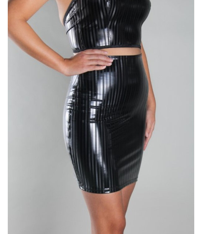 Pinstripe PVC skirt
