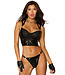 Dreamgirl Dreamgirl Wetlook Fishnet Strappy Bustier & Thong Set