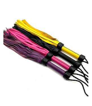 Spanked Cowhide Leather Floggers | Stitched Handle