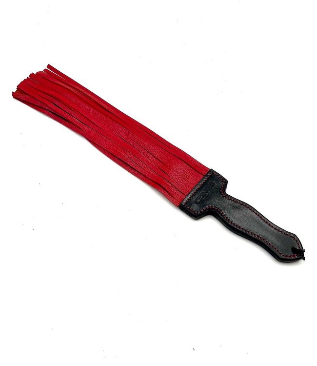 Leather Spanking paddle with Flogger Falls