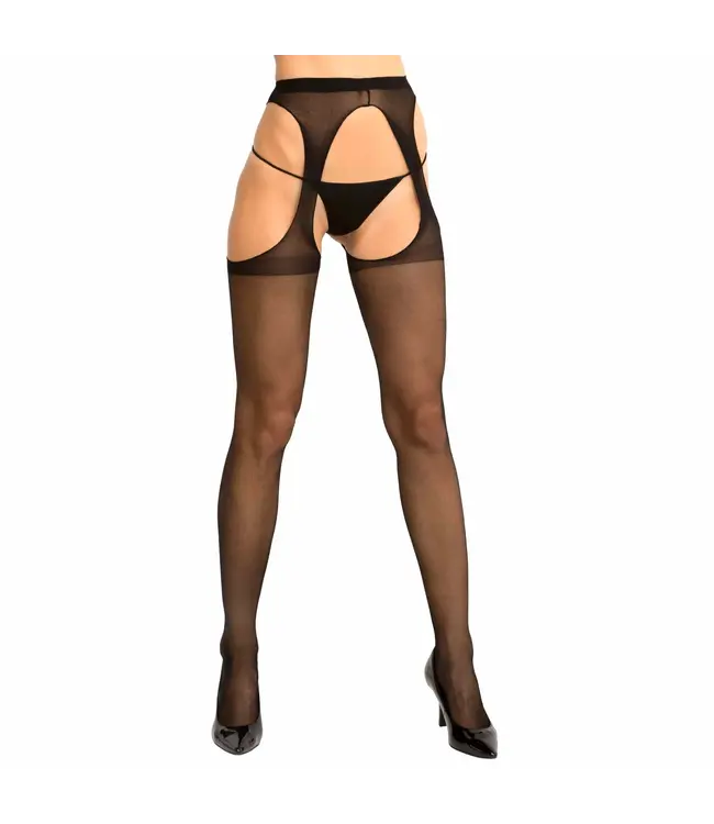 Suspender Thigh Highs with High-Waisted Straps