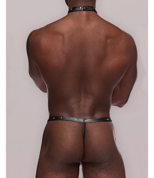 Male Power Fetish Tormentor Choker G-String Body Harness