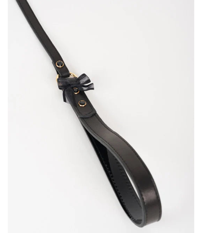 Onyx Collar and Leash with Swarovski Crystals & 18K Gold