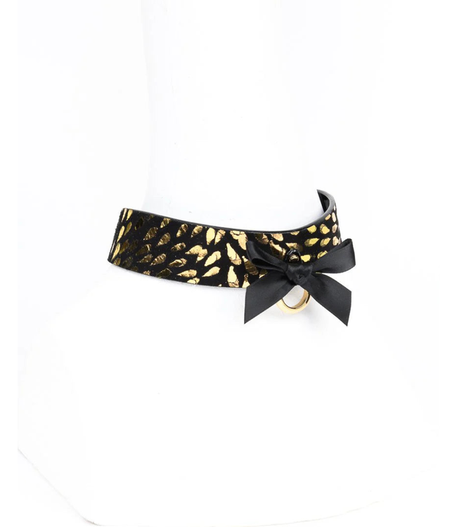 Deluxe Collar | 24K Gold Rivets & Satin Bow Luxury Collar