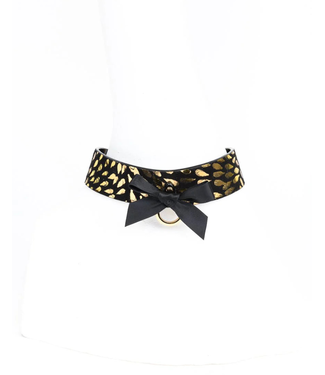 Fräulein Kink Deluxe Collar | 24K Gold Rivets & Satin Bow Luxury Collar