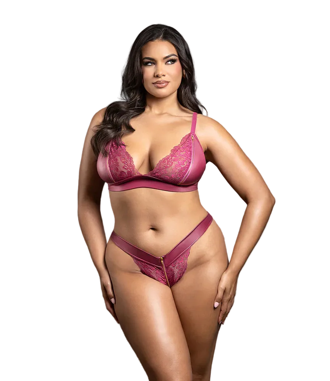 Domina Bralette & Panty with Zipper Details