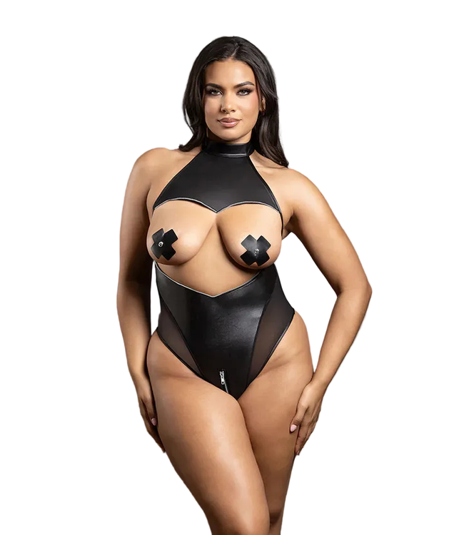 Domina Cupless High-Neck Halter Teddy
