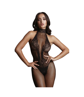 Shots America Le Desir | Fishnet & Lace High-Neck open Crotch Bodystocking