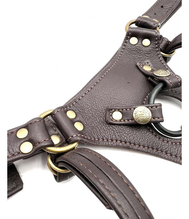 Classic Leather Strapon Harnesses | Brass Hardware