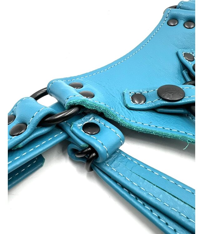 Leather Strapon Harnesses with Black Hardware