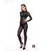 Sweety Black Mesh Catsuit Second Skin Zip Bodysuit