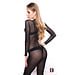 Sweety Black Mesh Catsuit Second Skin Zip Bodysuit