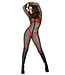 Patrice Catanzaro Sweety Black Mesh Catsuit Second Skin Zip Bodysuit