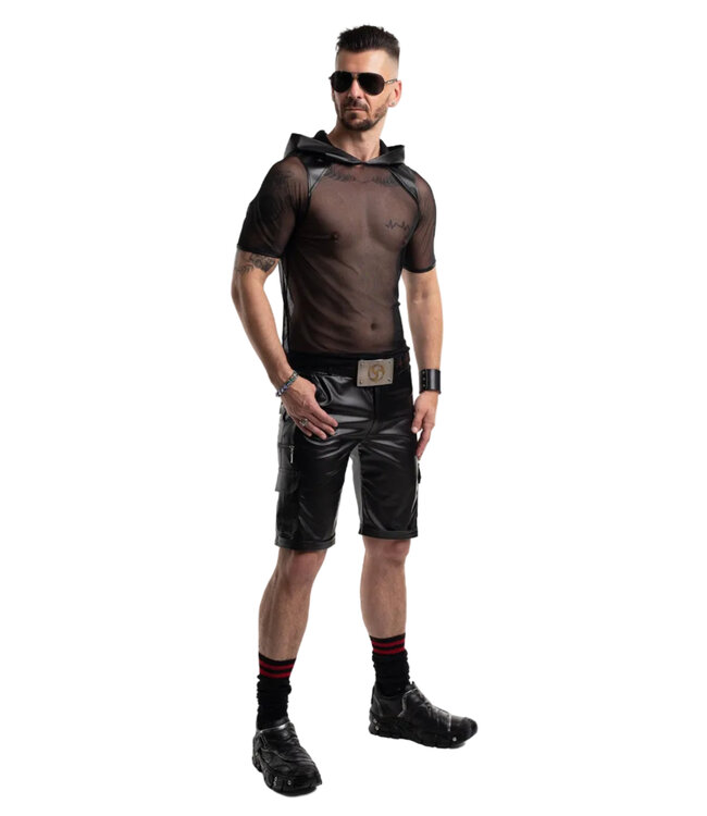 Men’s Sheer Mesh Hooded T-Shirt