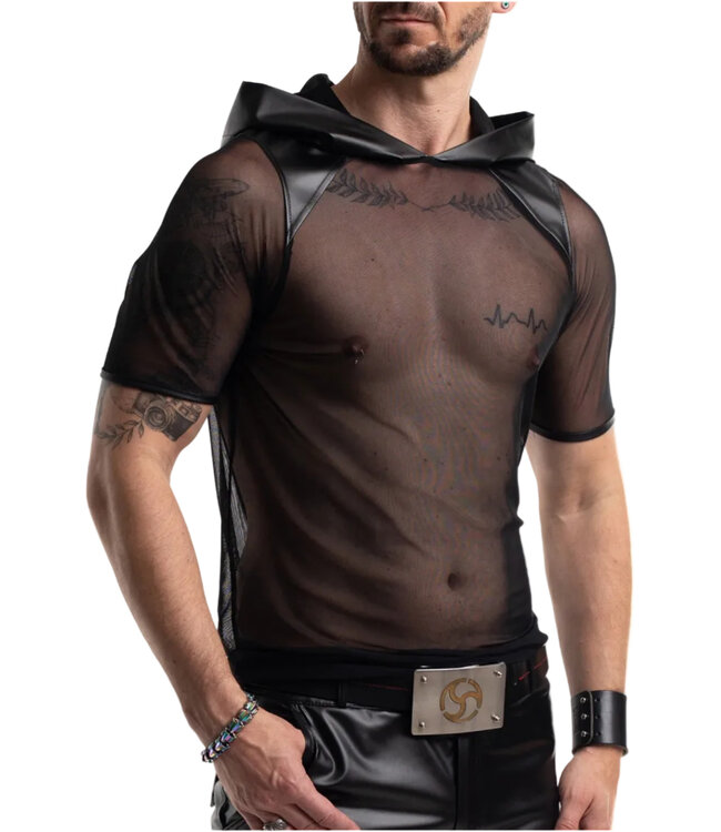 Men’s Sheer Mesh Hooded T-Shirt