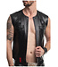 Men’s Wetlook Slim-Fit Vest with Dual Zipper & Pocket
