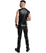 Men’s Wetlook Slim-Fit Vest with Dual Zipper & Pocket