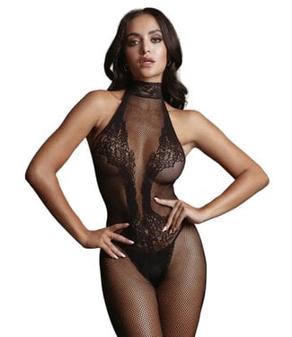 Shots America Le Desir | Fishnet & Lace High-Neck open Crotch Bodystocking