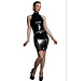 Latex Top with High Collar and Back Zip