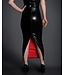 Long  Black & red Latex Pencil skirt